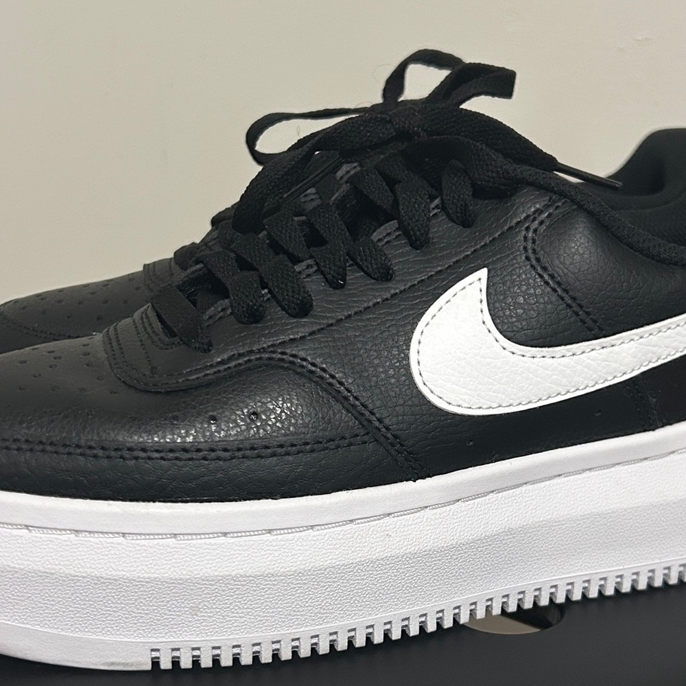 Nike Women's Black and White Platform Sneakers